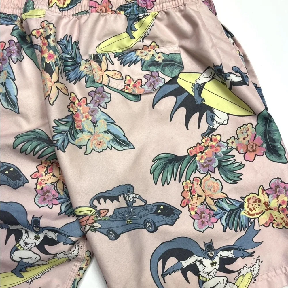 Batman Hawaiian Board Swim Trunk Shorts DC Comics - Picture 5 of 8